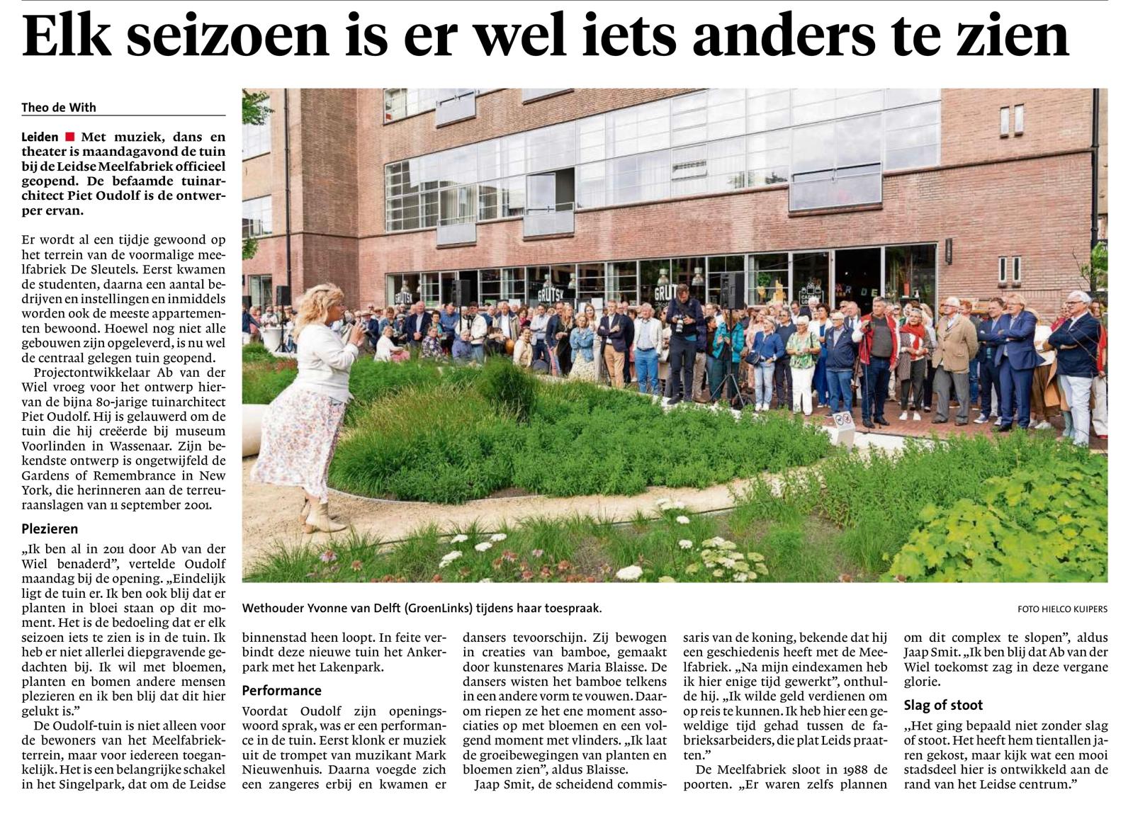 Tuin opening De Meelfabriek in Leiden