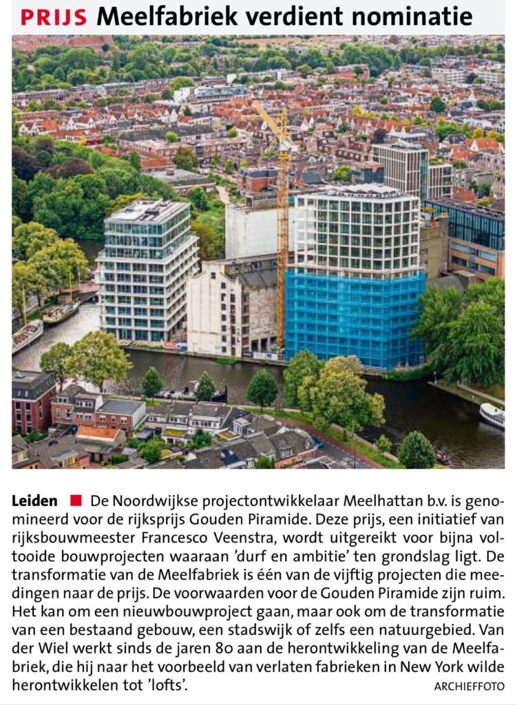 Nominatie De Meelfabriek in Leiden, Van der Wiel Bouw, Noordwijk